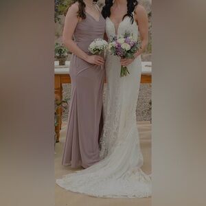 Azazie Deandra Mermaid Mesh Dress- Color Dusk